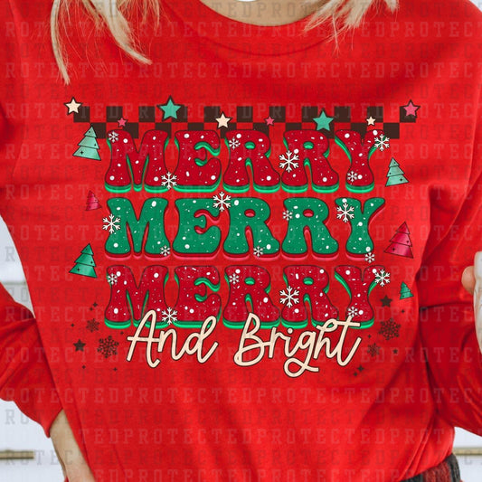 MERRY MERRY MERRY AND BRIGHT - DTF TRANSFER