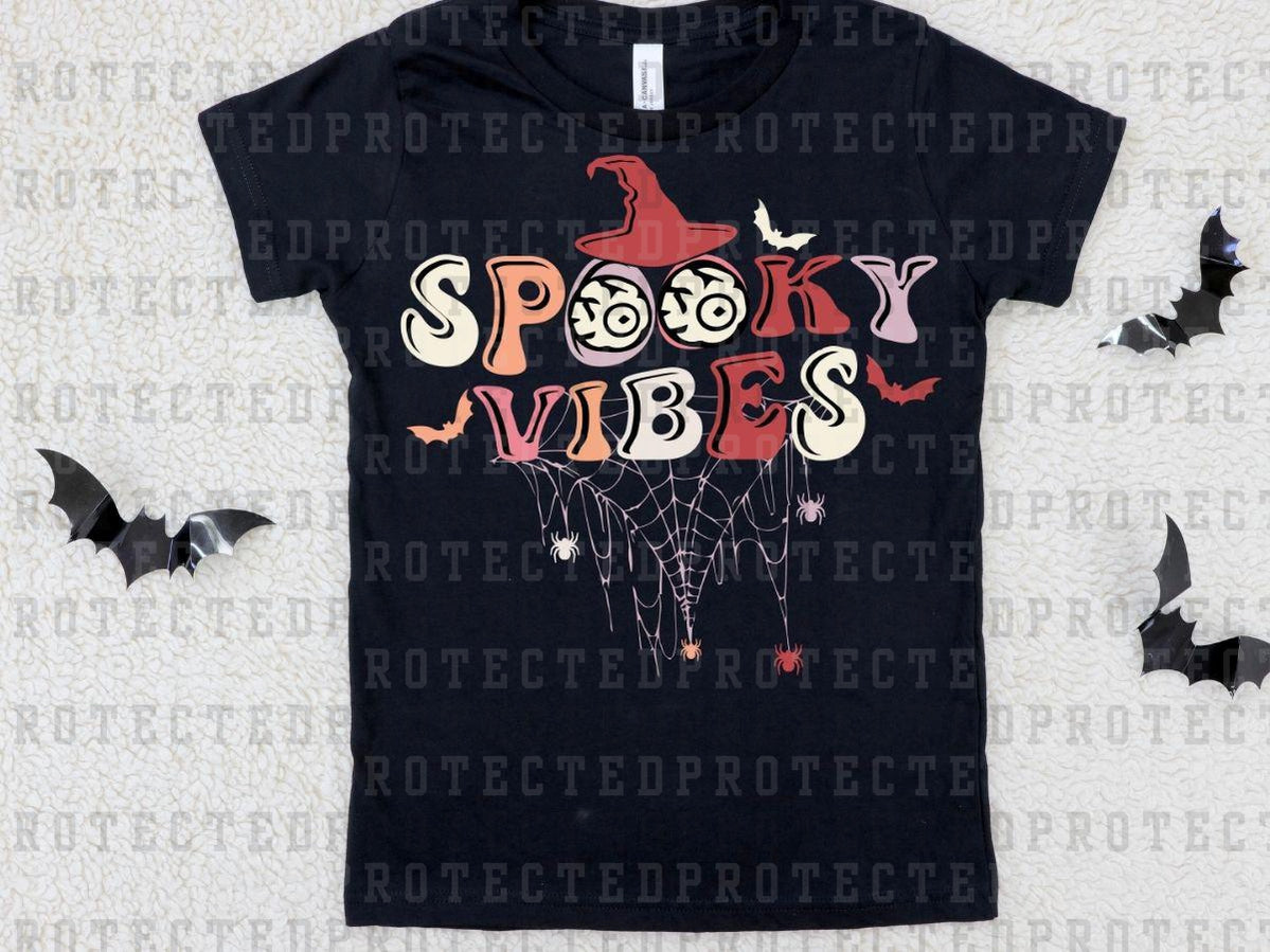 SPOOKY VIBES - BURGUNDY WITCH HATE - SPIDER WEBS - DTF TRANSFER