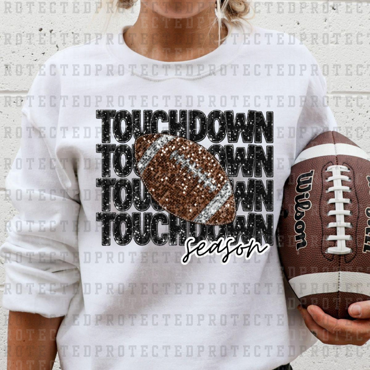 TOUCHDOWN SEASON *FAUX SEQUIN* - DTF TRANSFER