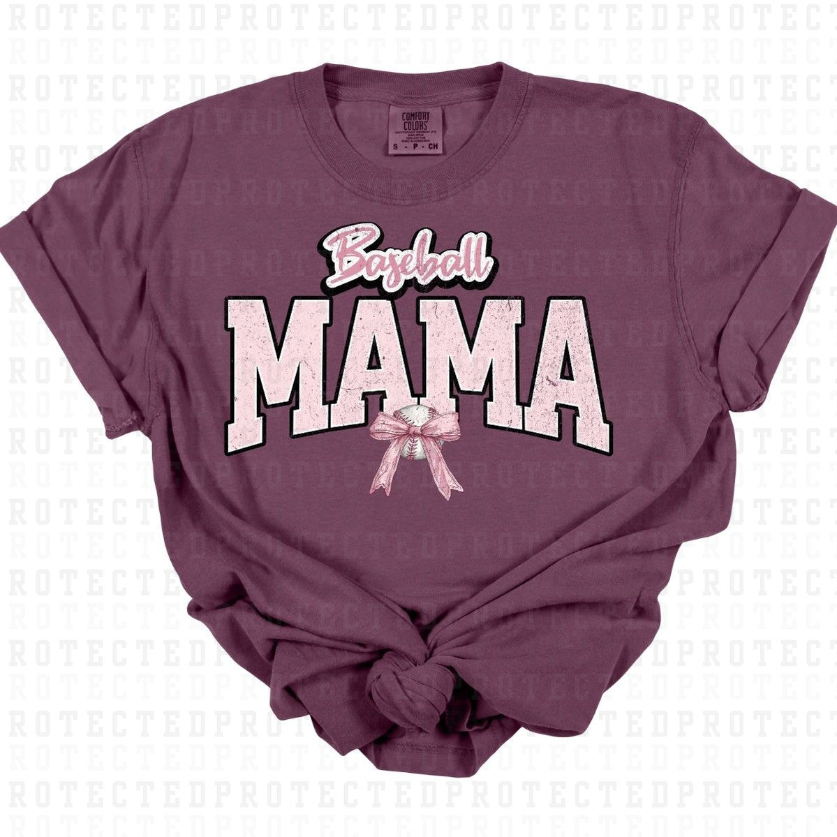 COQUETTE BASEBALL MAMA *PINK W/GRUNGE* - DTF TRANSFER