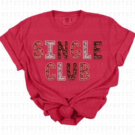 SINGLE CLUB *FAUX SEQUIN/FAUX EMBROIDERY* - DTF TRANSFER