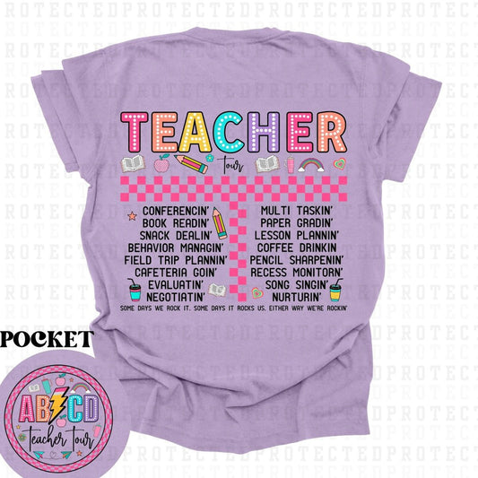 TEACHER TOUR (POCKET/BACK) - DTF TRANSFER