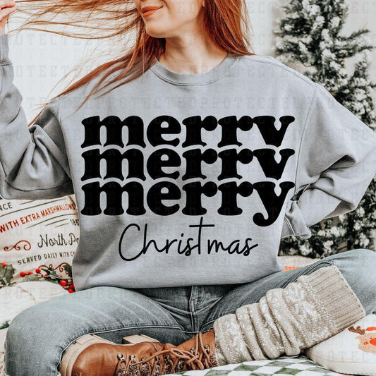 MERRY CHRISTMAS *SINGLE COLOR* - DTF TRANSFER