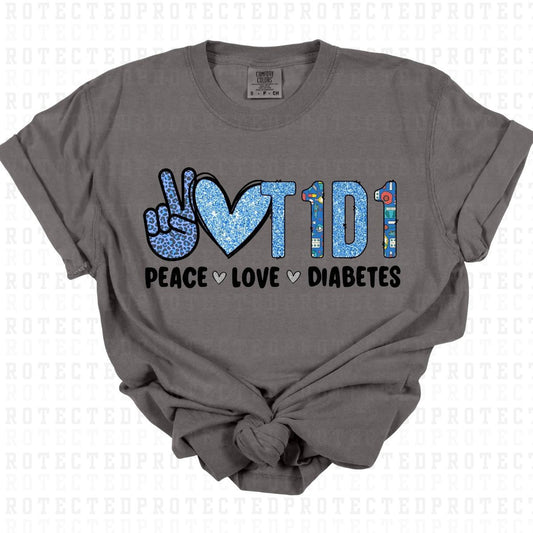 PEACE LOVE DIABETES - DTF TRANSFER