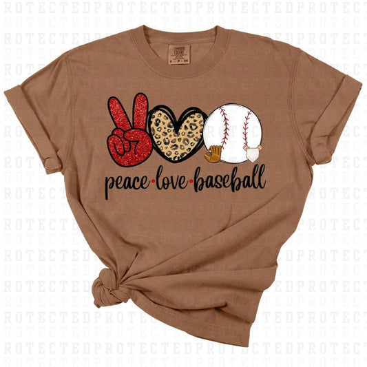 PEACE LOVE BASEBALL - DTF TRANSFER