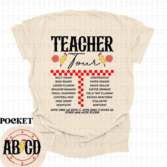 TEACHER TOUR (POCKET/BACK) - DTF TRANSFER