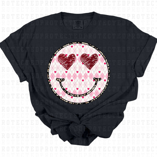 HEART EYE SMILEY *FAUX SEQUIN* - DTF TRANSFER