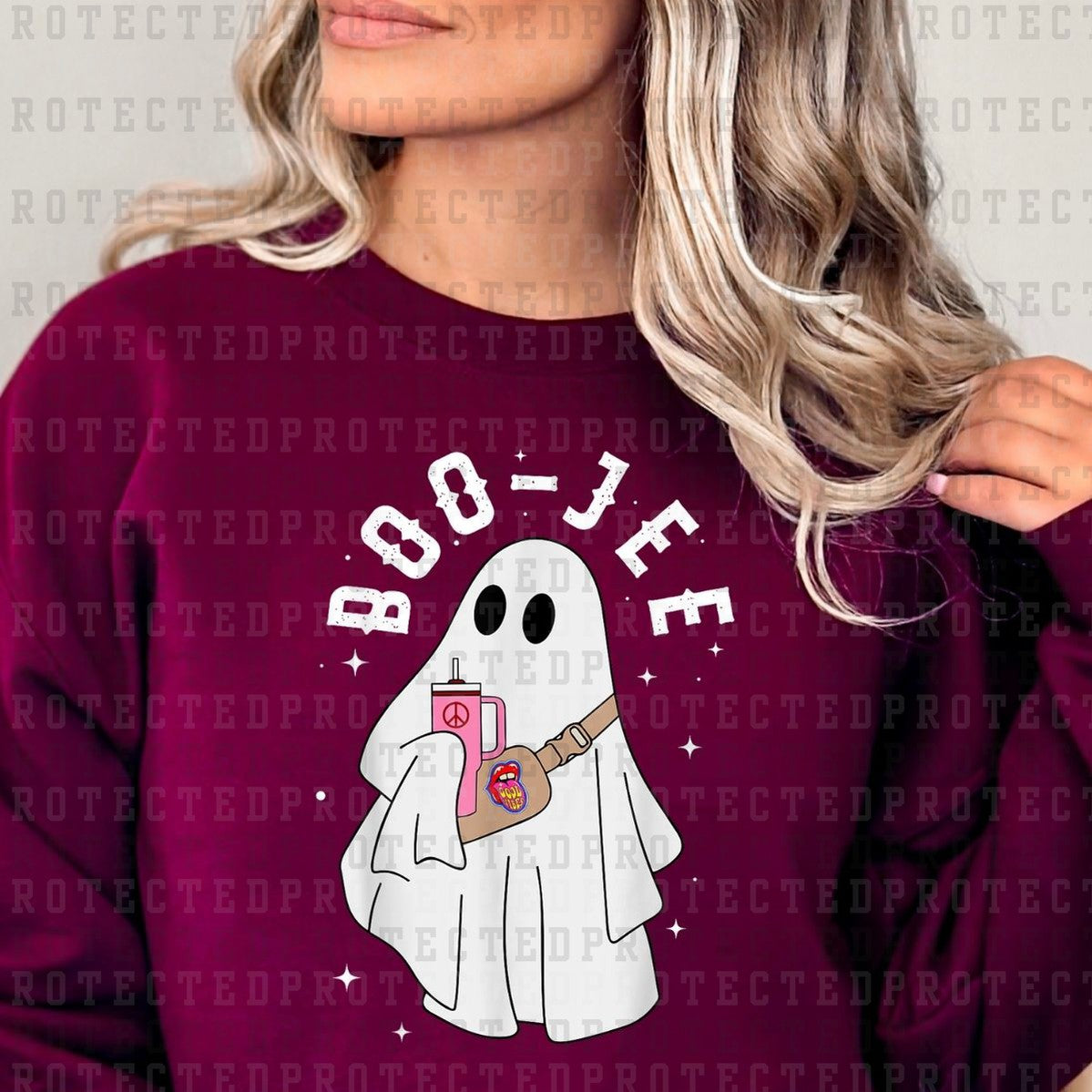 BOO-JEE *GHOST WITH TUMBLER & CROSSBODY* - DTF TRANSFER