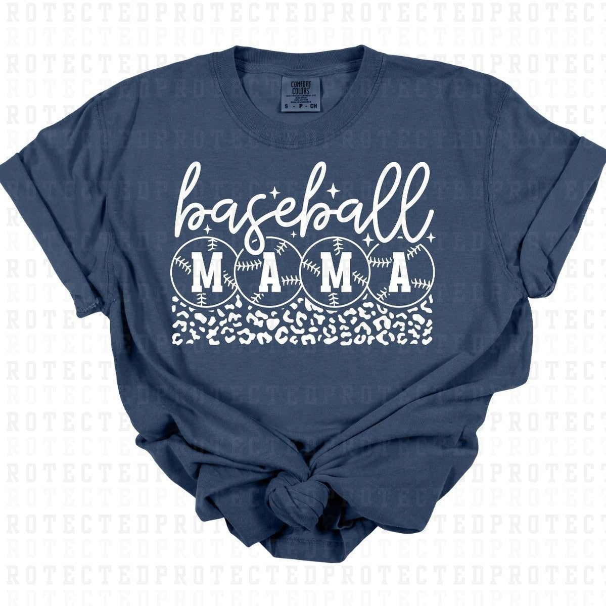 BASEBALL MAMA *WHITE - SINGLE COLOR* - DTF TRANSFER