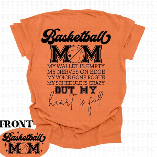 BASKETBALL MOM *SINGLE COLOR*(POCKET/BACK) - DTF TRANSFER