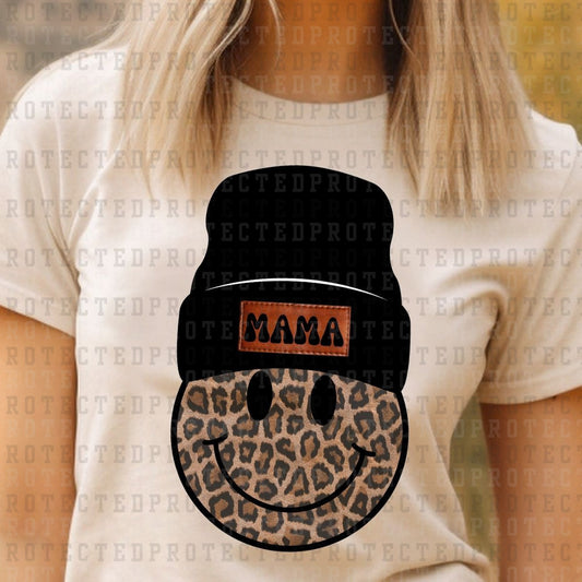 MAMA BEANIE SMILEY ANIMAL PRINT *4* - DTF TRANSFER