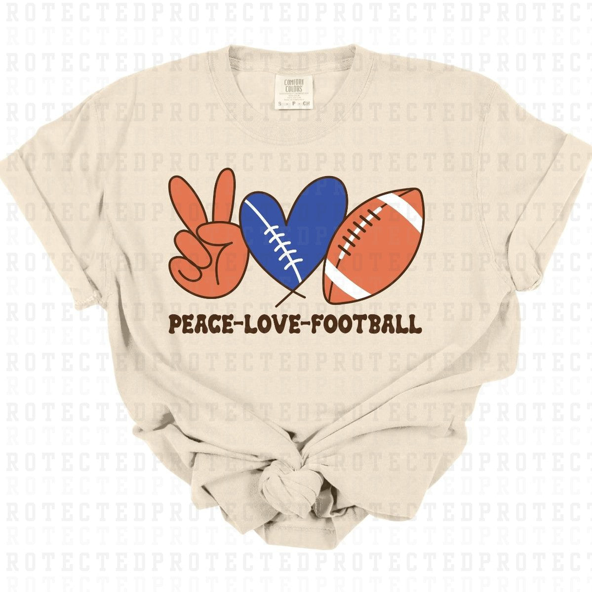 PEACE LOVE FOOTBALL - DTF TRANSFER