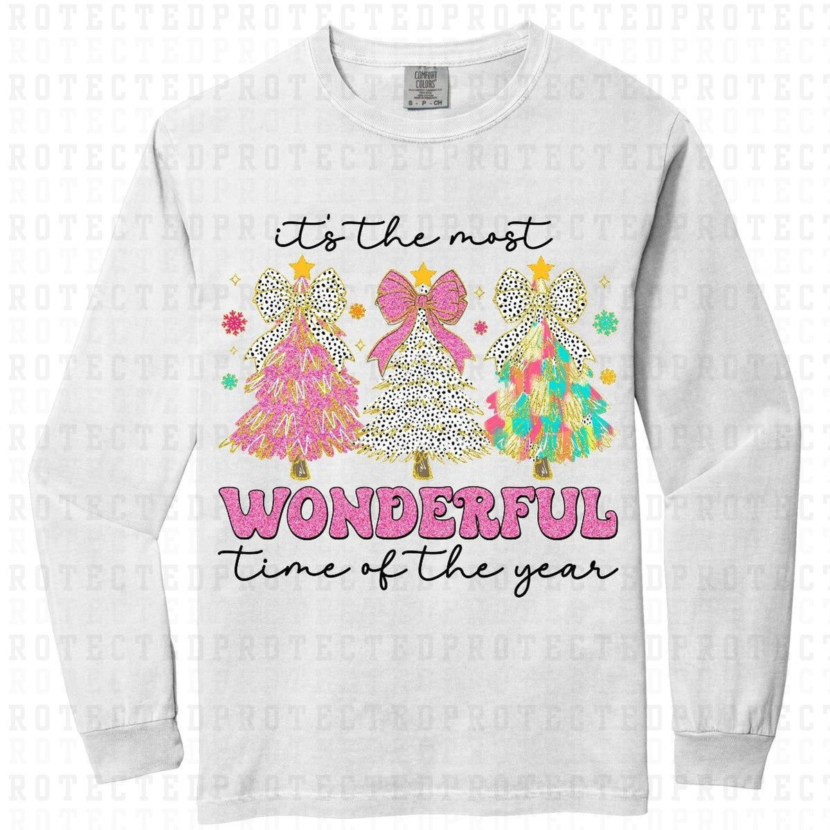 COQUETTE MOST WONDERFUL TIME OF THE YEAR *FAUX SEQUIN* - DTF TRANSFER