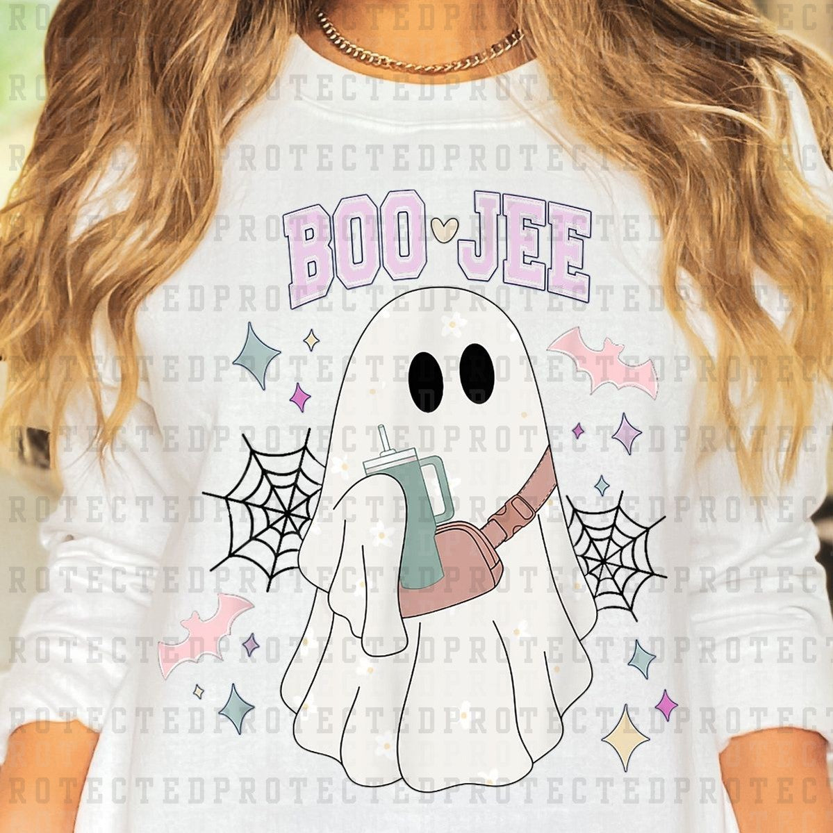 BOO-JEE *GHOST WITH TUMBLER & CROSSBODY* - DTF TRANSFER