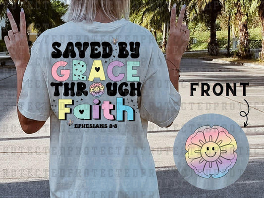 SAVED BY GRACE (POCKET/BACK)- DTF TRANSFER