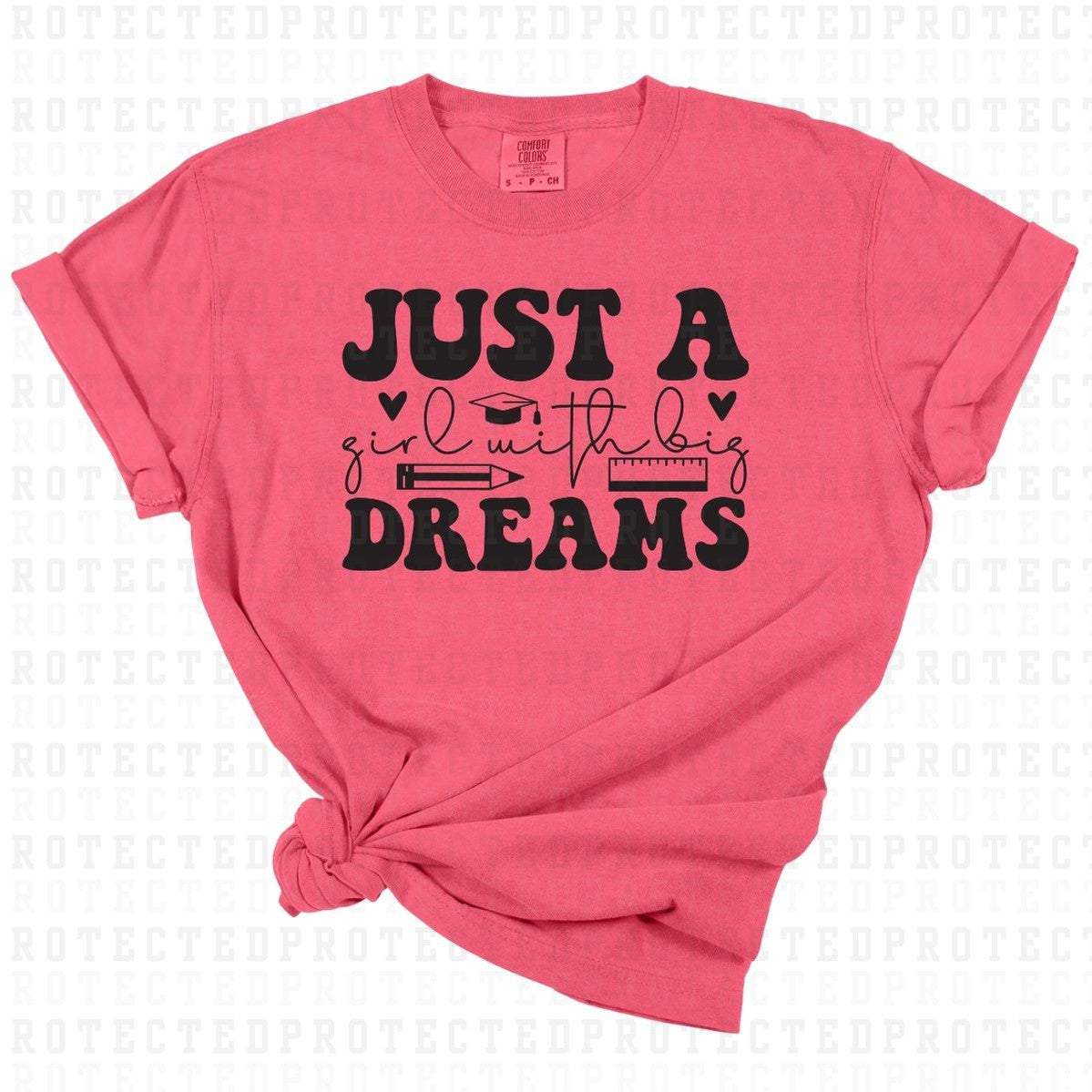 JUST A GIRL WITH BIG DREAMS *SINGLE COLOR* - DTF TRANSFER