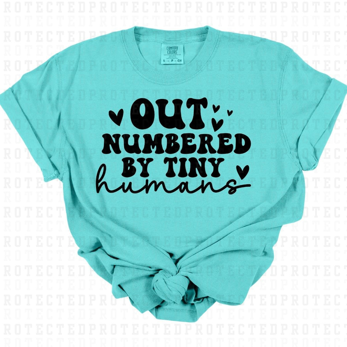 OUT NUMBERED BY TINY HUMANS *SINGLE COLOR* - DTF TRANSFER