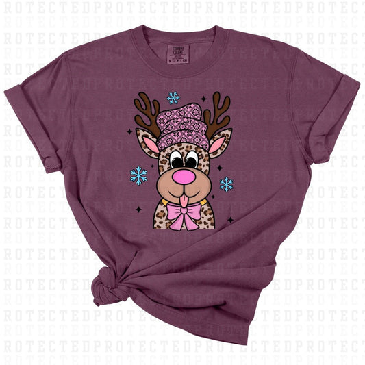 PURPLE ANIMAL PRINT REINDEER - DTF TRANSFER