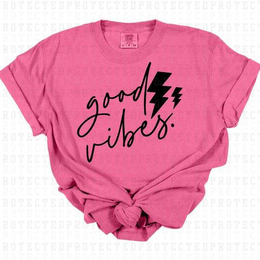 GOOD VIBES *BLACK - SINGLE COLOR* - DTF TRANSFER