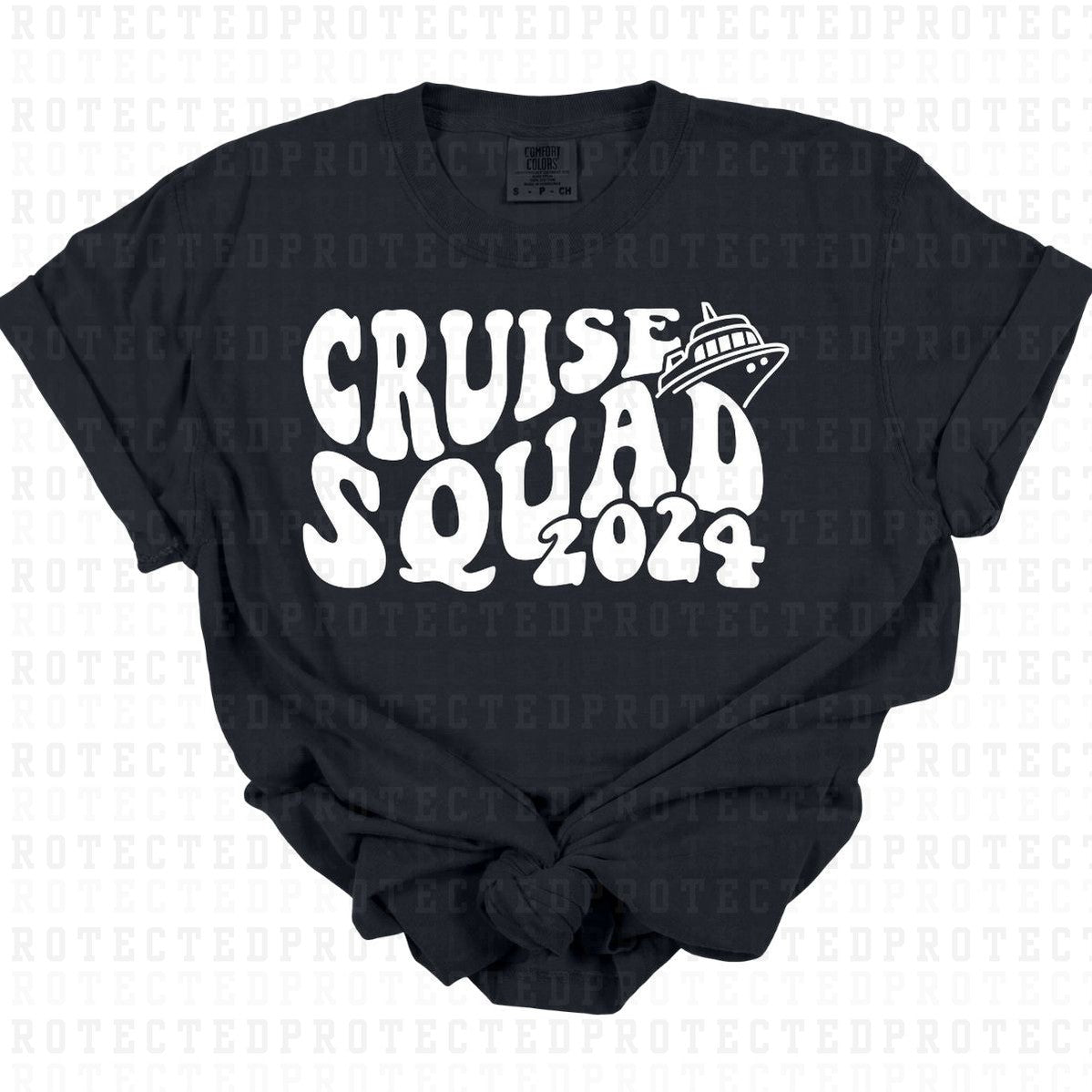 CRUISE SQUAD 2024 *WHITE TEXT - SINGLE COLOR* - DTF TRANSFER