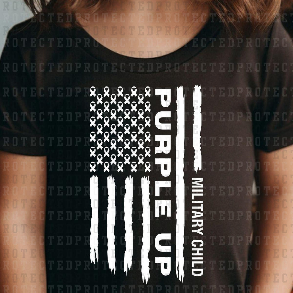 PURPLE UP MILITARY CHILD *SINGLE COLOR* - DTF TRANSFER