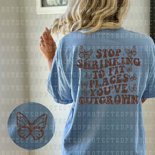 STOP SHRINKING (SINGLE COLOR/POCKET/BACK) - DTF TRANSFER