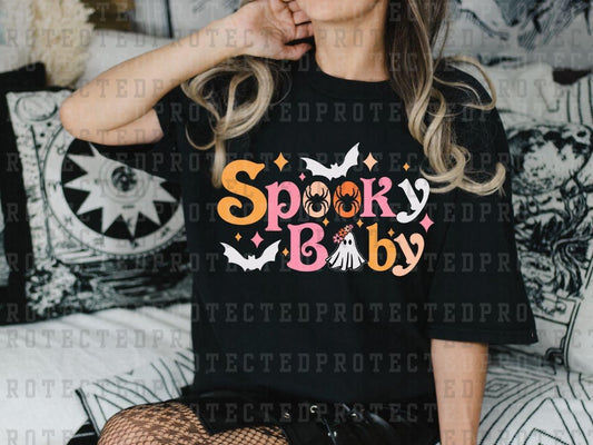 SPOOKY BABY - WHITE BATS - GHOST WITH FLOWER CROWN - DTF TRANSFER