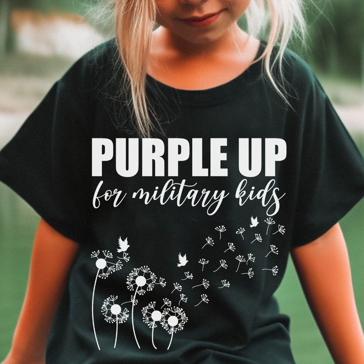 PURPLE UP FOR MILITARY KIDS *SINGLE COLOR* - DTF TRANSFER