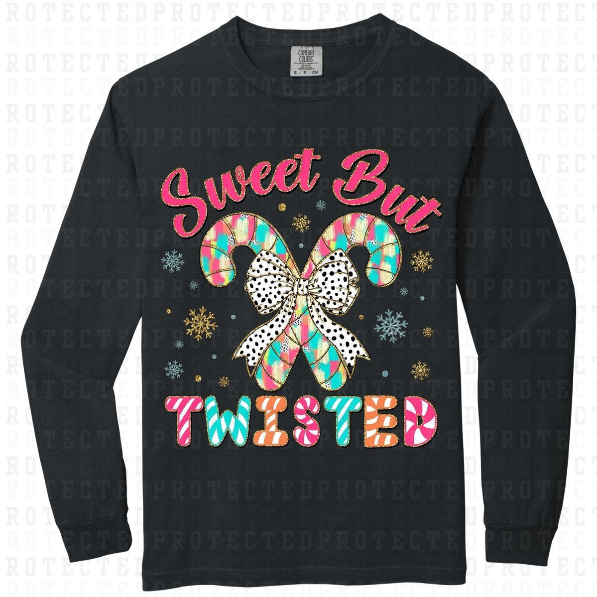 COQUETTE SWEET BUT TWISTED *FAUX SEQUIN* - DTF TRANSFER