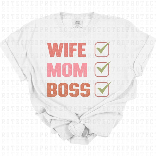 WIFE MOM BOSS - DTF TRANSFER