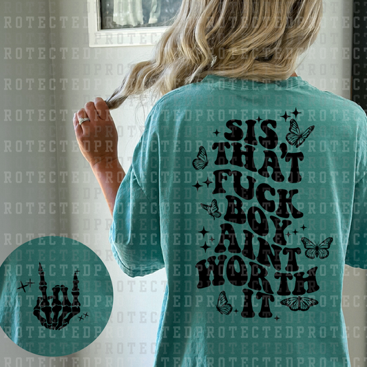 AINT WORTH IT (SINGLE COLOR/POCKET/BACK) - DTF TRANSFER