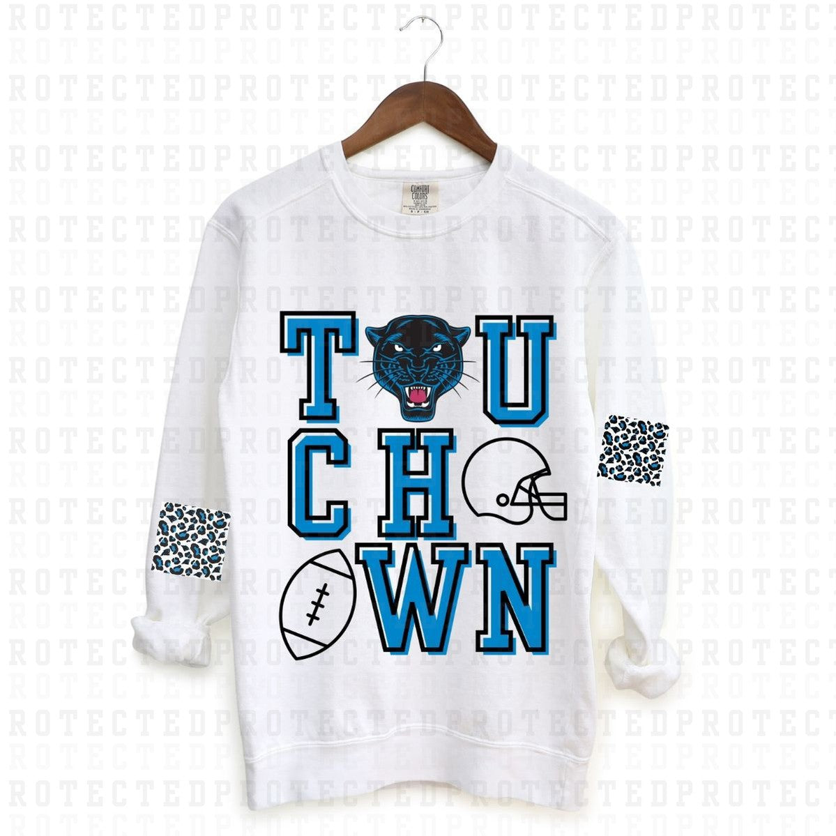 TOUCHDOWN *SLEEVE DESIGN WILL COME IN 4"* (FULL FRONT/1 SLEEVE) - DTF TRANSFER