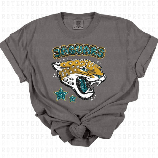 JAGUARS *FAUX RHINESTONS/FAUX SEQUIN* - DTF TRANSFER