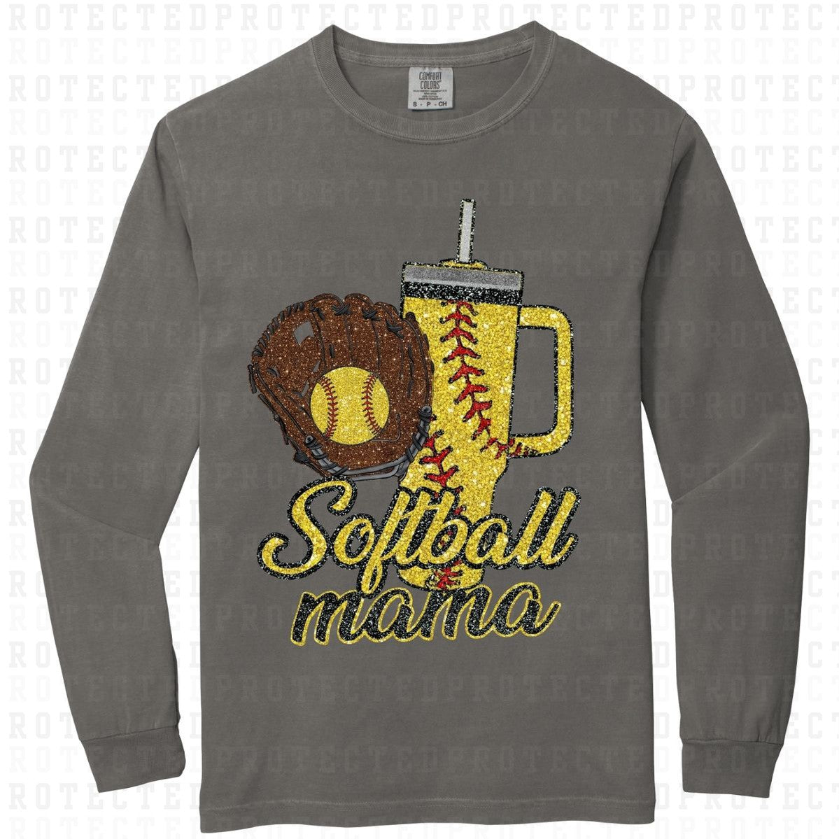 SOFTBALL MOM *FAUX SEQUIN* - DTF TRANSFER