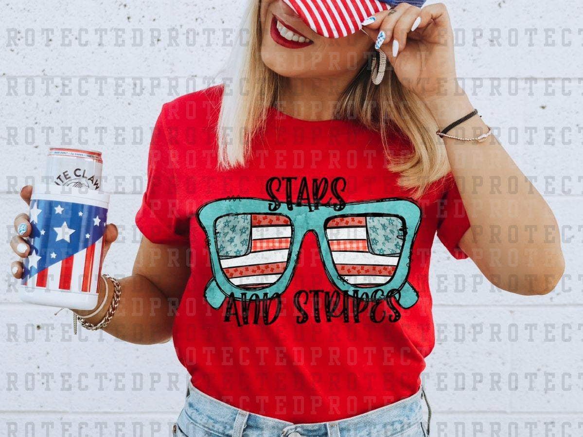 STARS AND STRIPES GLASSES - DTF TRANSFER