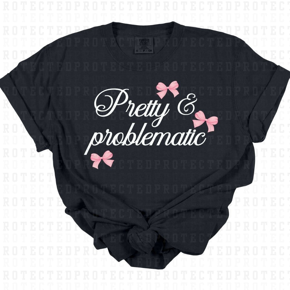 COQUETTE PRETTY & PROBLEMATIC *WHITE* - DTF TRANSFER