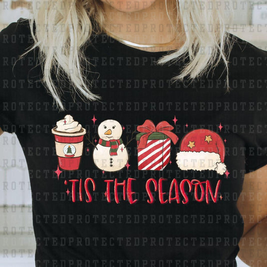 TIS THE SEASON *RED W/SNOWMAN* - DTF TRANSFER