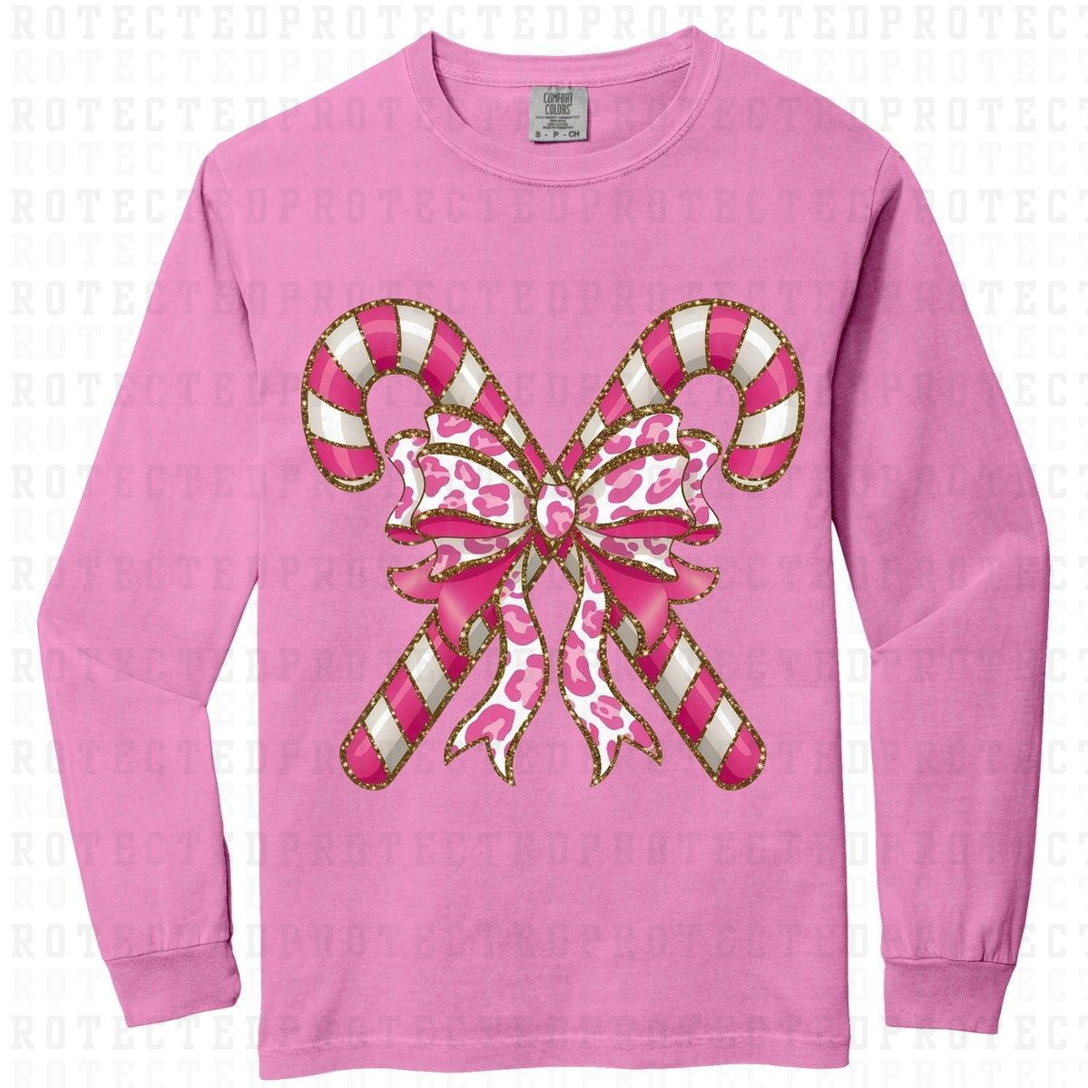 COQUETTE PINK CANDY CANES *FAUX SEQUIN* - DTF TRANSFER