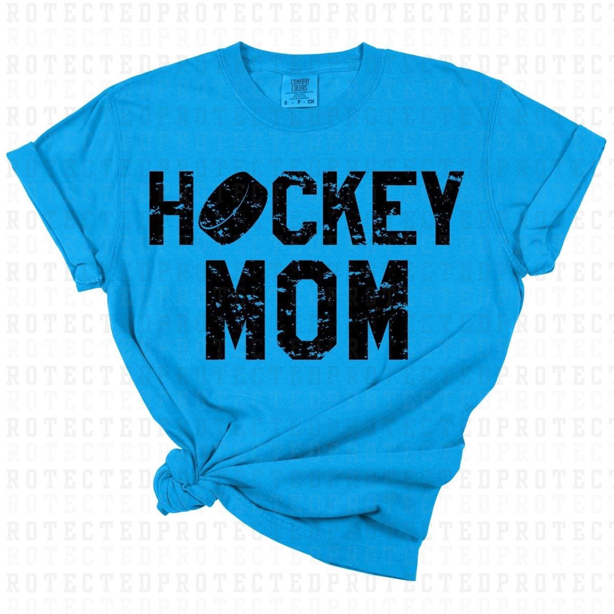 HOCKEY MOM *GRUNGE - SINGLE COLOR* - DTF TRANSFER