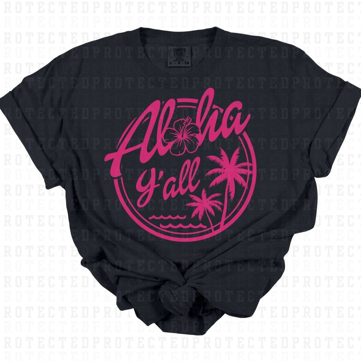 ALOHA YALL *PINK - SINGLE COLOR* - DTF TRANSFER