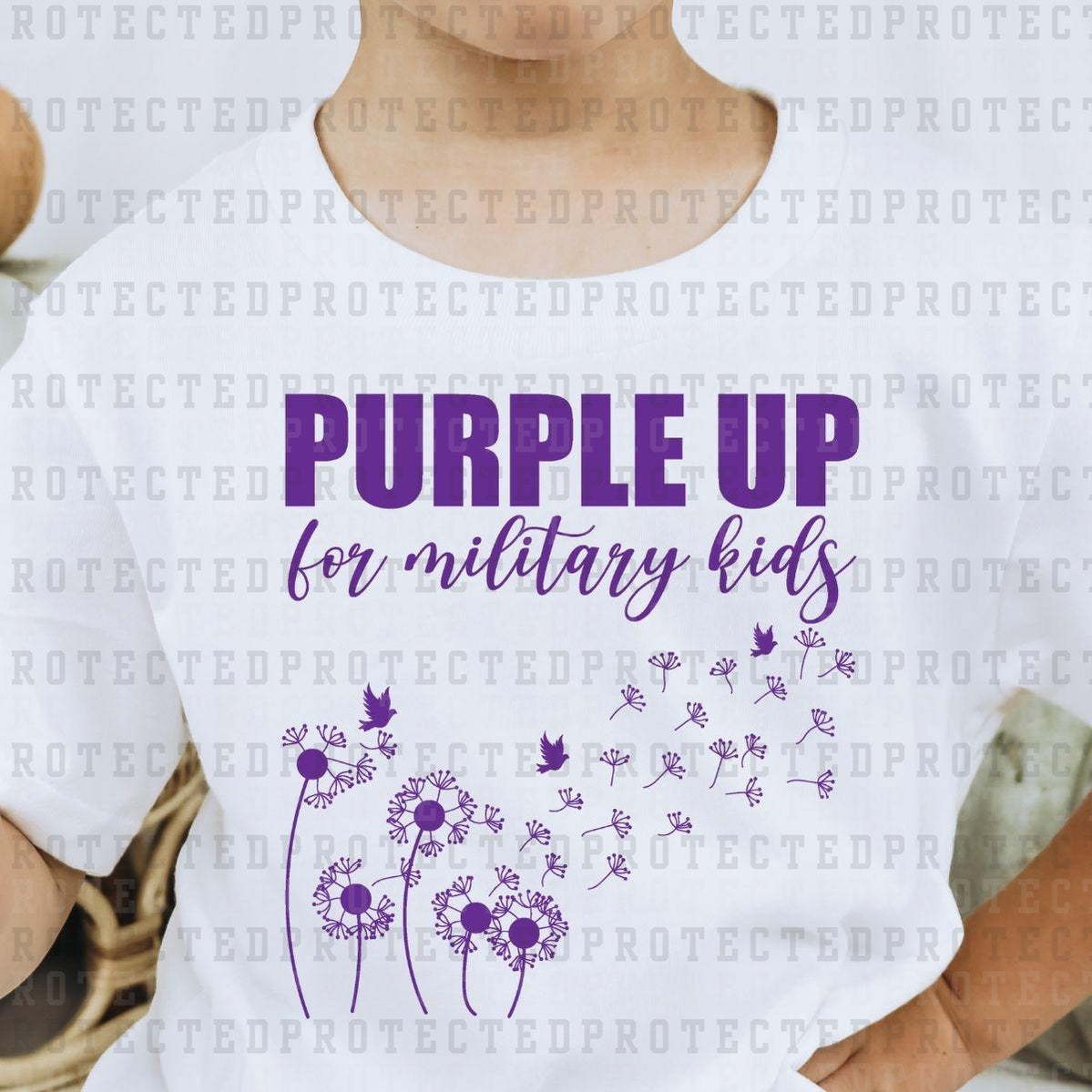 PURPLE UP FOR MILITARY KIDS *SINGLE COLOR*- DTF TRANSFER