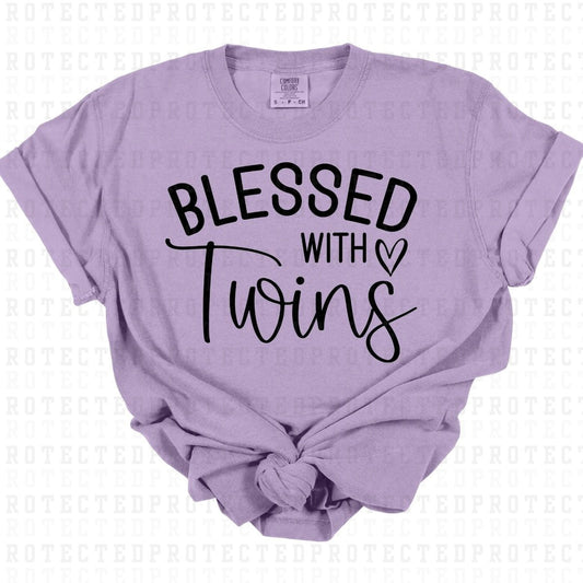 BLESSED WITH TWINS *SINGLE COLOR* - DTF TRANSFER