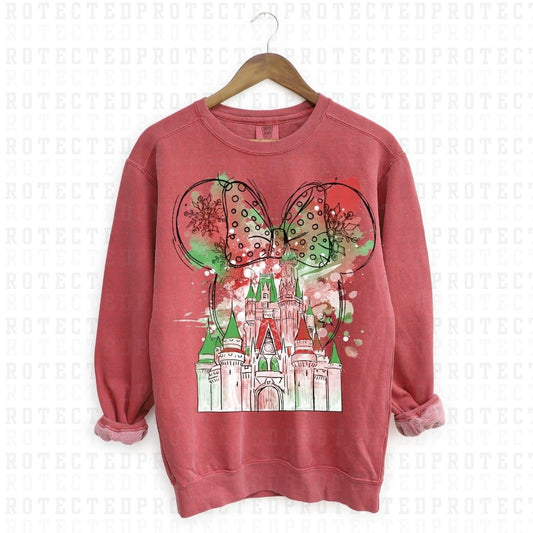 MAGICAL CASTLE CHRISTMAS *RED&GREEN PAINT SPLATTER*  - DTF TRANSFER