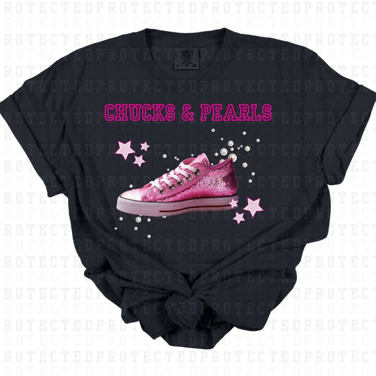 CHUCKS & PEARLS *HARRIS/FAUX SEQUIN* - DTF TRANSFER