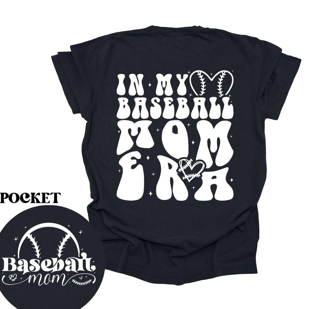 BASEBALL MOM ERA (SINGLE COLOR/POCKET+BACK)- DTF TRANSFER