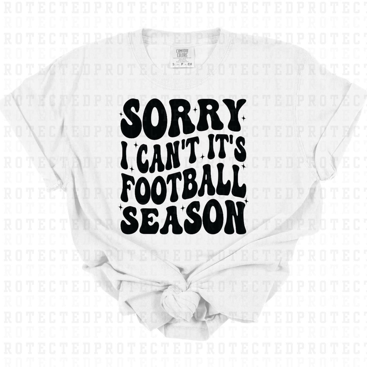 SORRY CANT FOOTBALL *SINGLE COLOR* - DTF TRANSFER