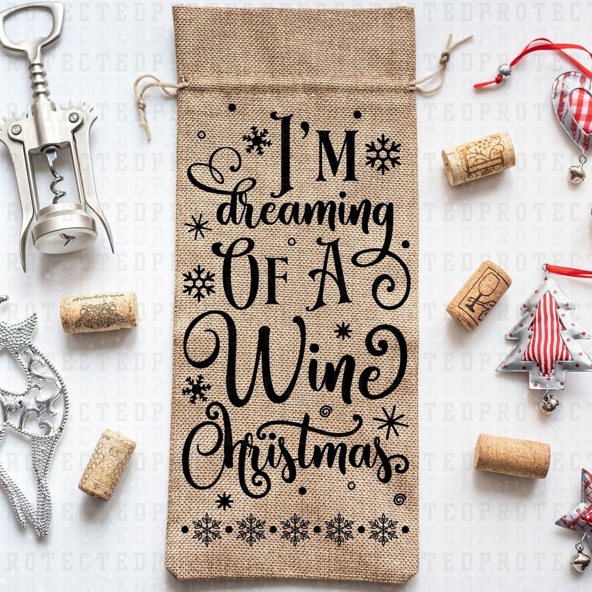 IM DREAMING OF A WINE CHRISTMAS *SINGLE COLOR* - DTF TRANSFER