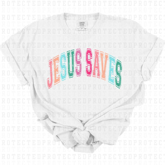 JESUS SAVES *GRUNGE* - DTF TRANSFER