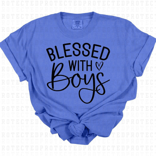 BLESSED WITH BOYS *SINGLE COLOR* - DTF TRANSFER