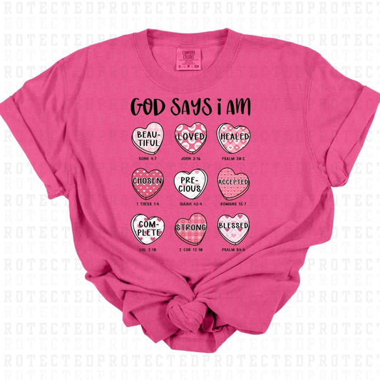 FEMALE - HEARTS *GOD SAYS I AM*- DTF TRANSFER